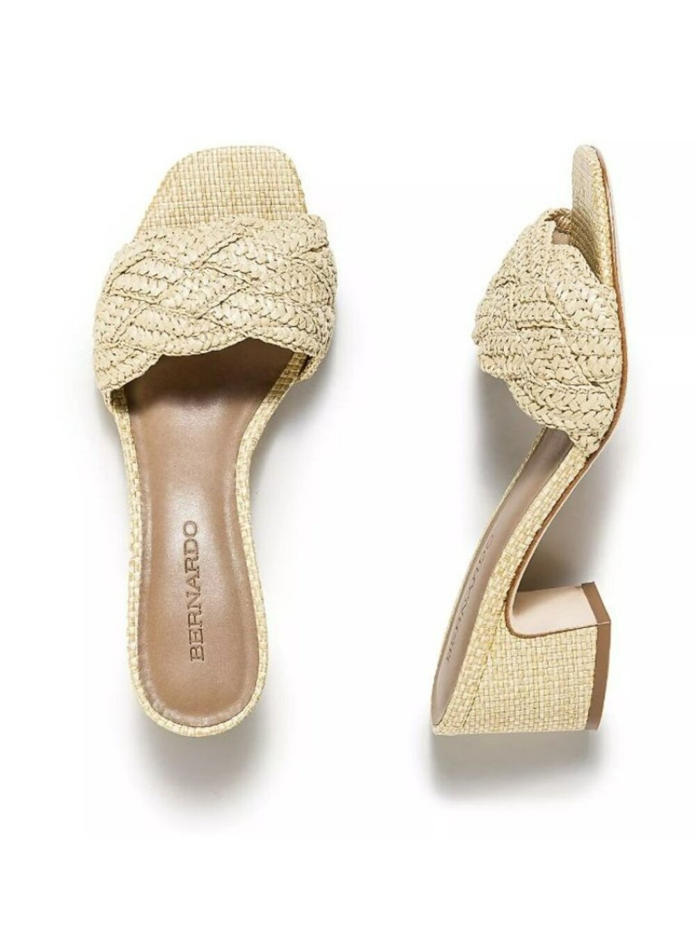 Anthropologie Bernardo Bali Heeled Mule Sandal Shoes Sz 7.5 NEW